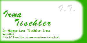 irma tischler business card